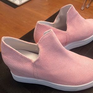 NWT Pink Slip-On Wedge Sneaker